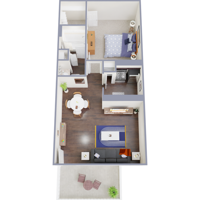 1 Bed, 1 Bath 0421 floor plan